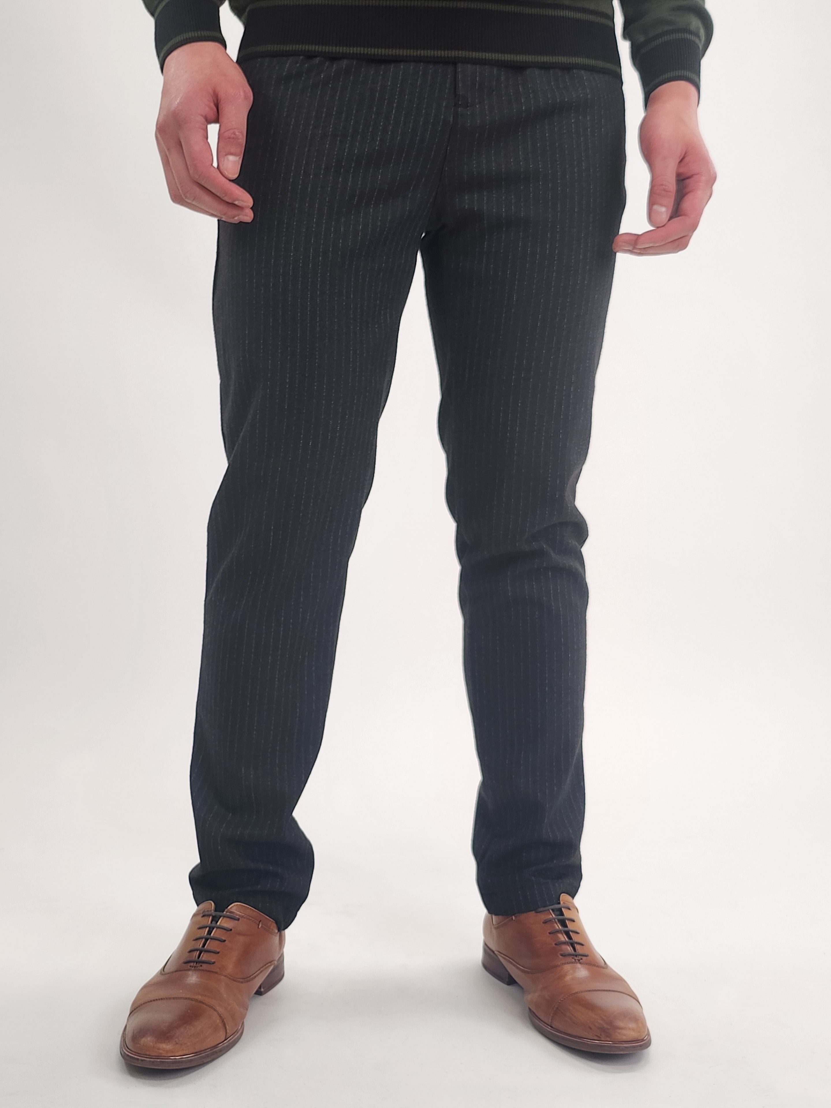 Wholesale,Jakamen, Jakamen Black Pinstripe Drawstring Flannel Pant, Black, 37W-31L-Tag37