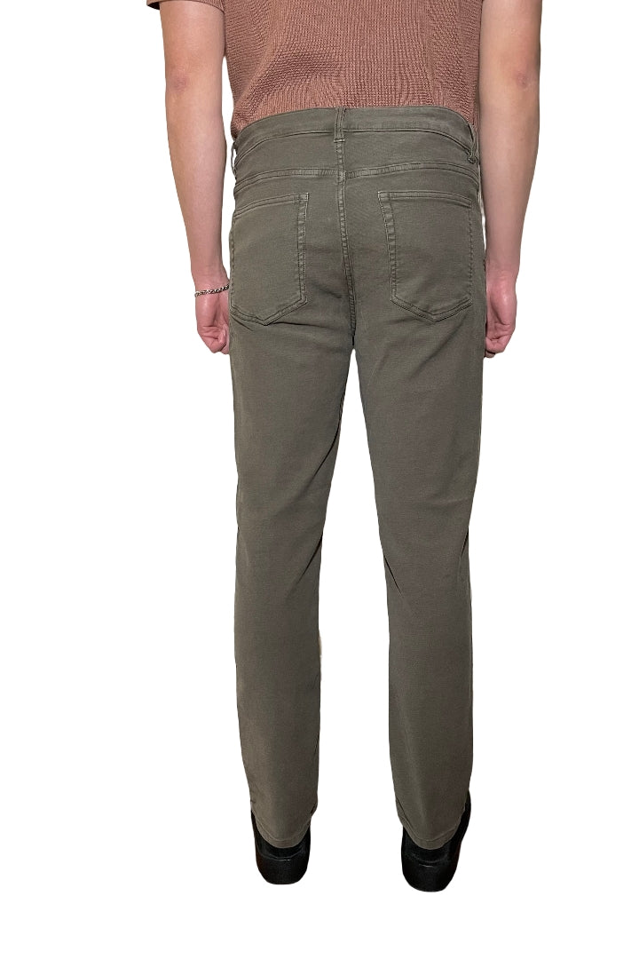 Wholesale,Flag & Anthem, Flag & Anthem Olive Stretch 5-pocket Straight Knit Jeans, Green, 35W-32L-Tag35