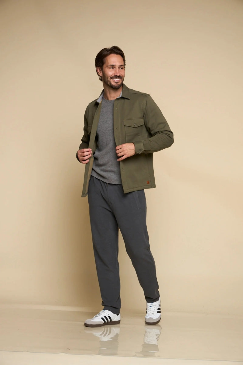 Wholesale,Fundamental Coast, Fundamental Coast Olive Military-inspired Fleece Shacket, Green, Medium-45-TagM