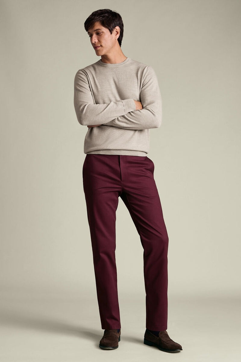 Wholesale,Charles Tyrwhitt, Charles Tyrwhitt Dark Red Slim Fit Chino Pant, Red, 32W-34L-Tag32