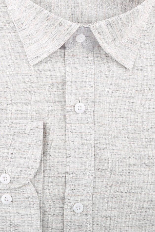 Wholesale,Jakamen, Jakamen Light Grey Textured Cotton/Linen Comfort Fit Shirt, Grey, Medium-44-TagM