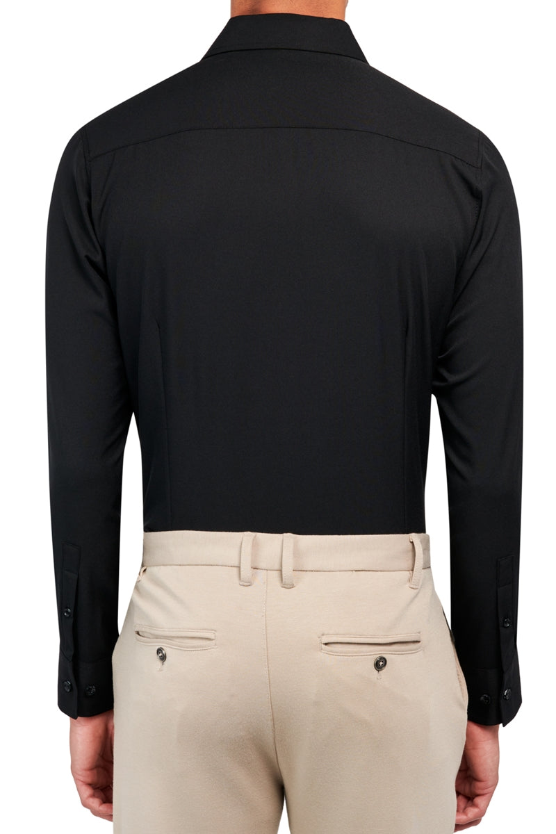 Faire,Brooklyn Brigade, Brooklyn Brigade Black 4-way Stretch Shirt, Black, Extra Large-46-TagXLExtra Extra Large-50-TagXXLMedium-39-TagMLarge-42-TagL