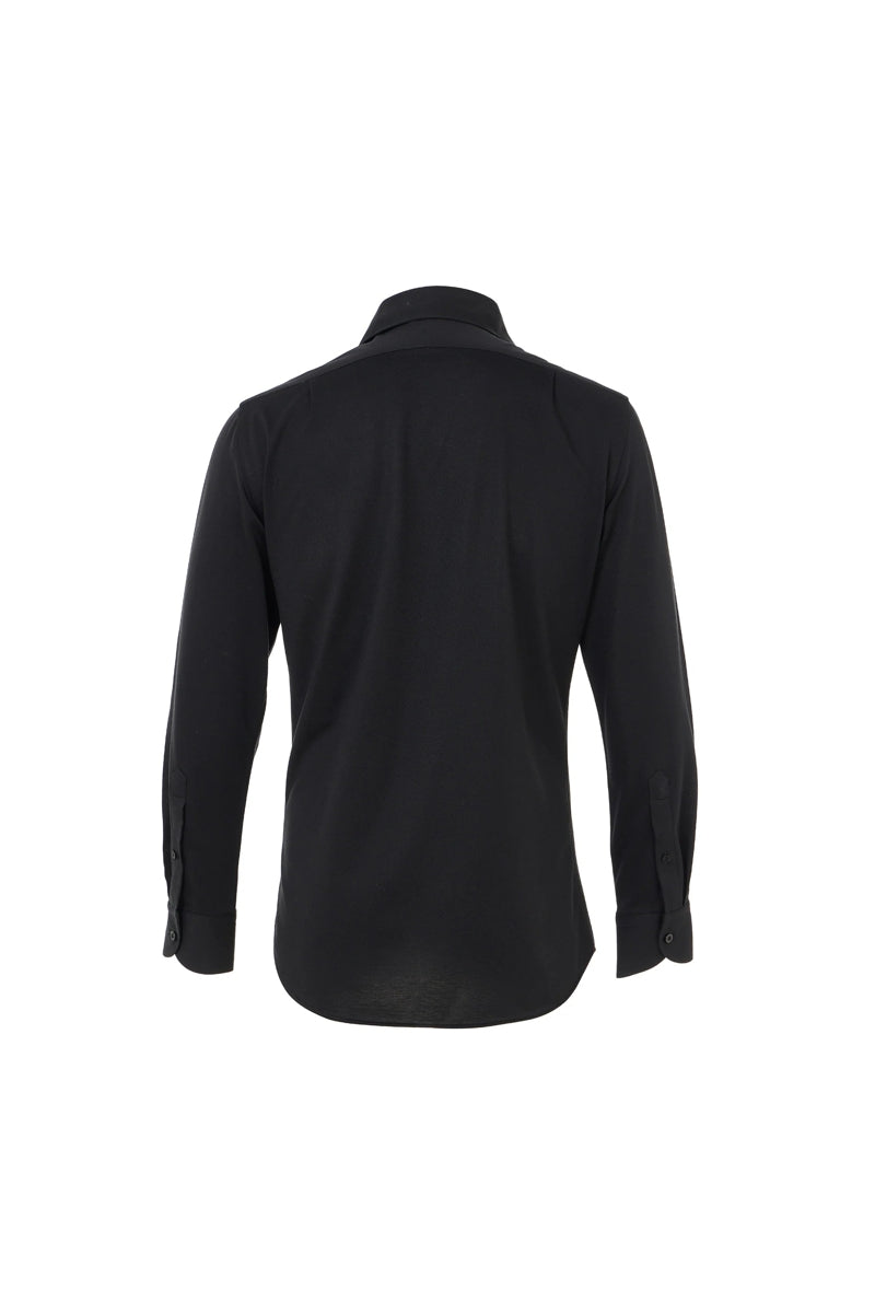 Wholesale,Luchiano Visconti, Luchiano Visconti Black Japanese Performance Knit Shirt, Black, Small-41-TagSMedium-44-TagMLarge-46-TagLExtra Large-49-TagXLExtra Extra Large-52-TagXXL