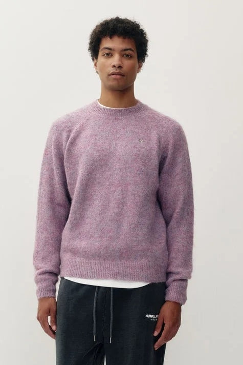 Wholesale,Kuwalla Tee, Kuwalla Tee Lilac Furry Brushed Knit Crew Sweater, Purple, Medium-44-TagMLarge-46-TagLExtra Large-48-TagXLExtra Extra Large-50-TagXXL