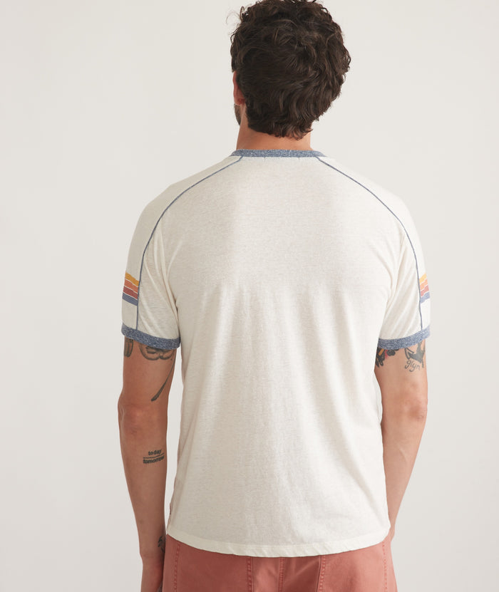 Marine Layer Antique White Vintage Varsity-inspired Tee