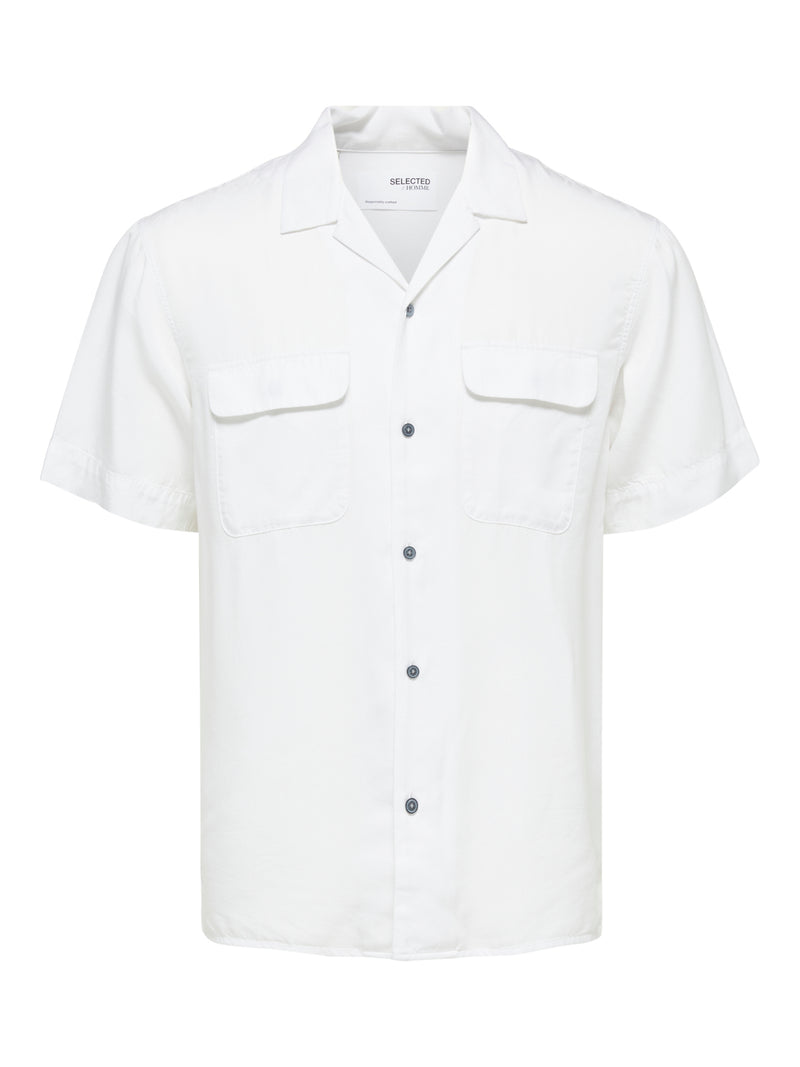 Selected Homme Bright White Short Sleeve Shirt