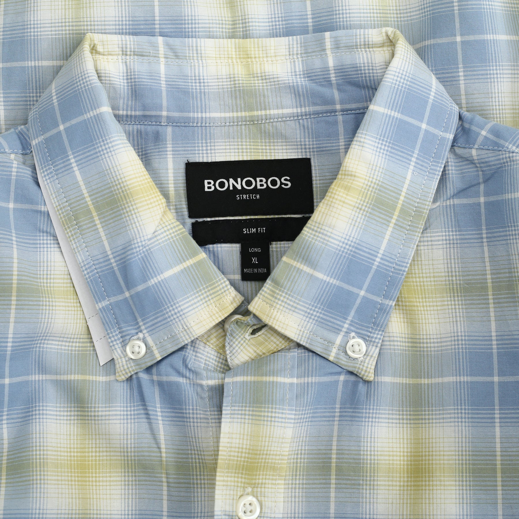 Wholesale ,Bonobos, Bonobos Blue Plaid Stretch Shirt, Blue, Small-39-TagS
