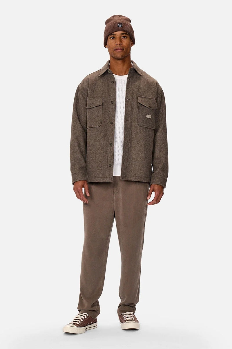 Wholesale,INDUSTRIE AUSTRALIA, INDUSTRIE AUSTRALIA Mid Brown Brushed Shacket, Brown, Small-44-TagSExtra Large-50-TagXL