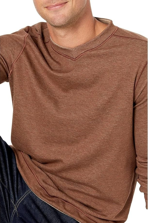 Wholesale,Johnston & Murphy, Johnston & Murphy Rust Reversible V-neck Sweatshirt, Brown, Extra Large-51-TagXL