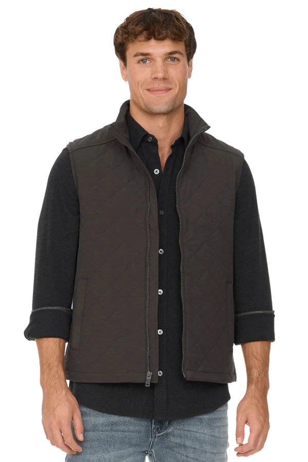 Wholesale,Flag & Anthem, Flag & Anthem Charcoal Flannel-Lined Quilted Vest, Grey, Extra Large-52-TagXLExtra Extra Large-54-TagXXL
