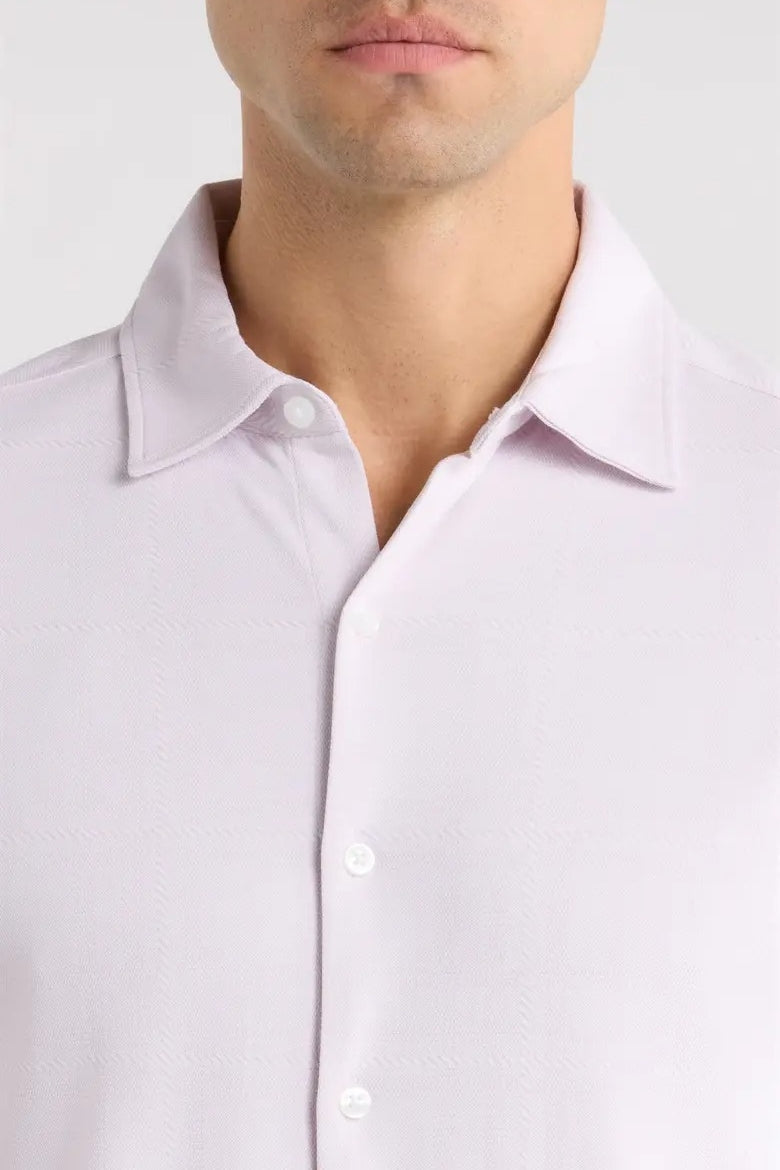 Direct From Brand,Robert Barakett, Robert Barakett Lavender Textured Knit Shirt, Purple, Medium-44-TagM