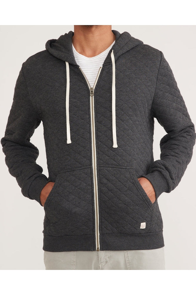 Wholesale,Marine Layer, Marine Layer Dark Heather Grey Full Zip Corbet Quilted Hoodie, Grey, Extra Extra Large-50-TagXXL