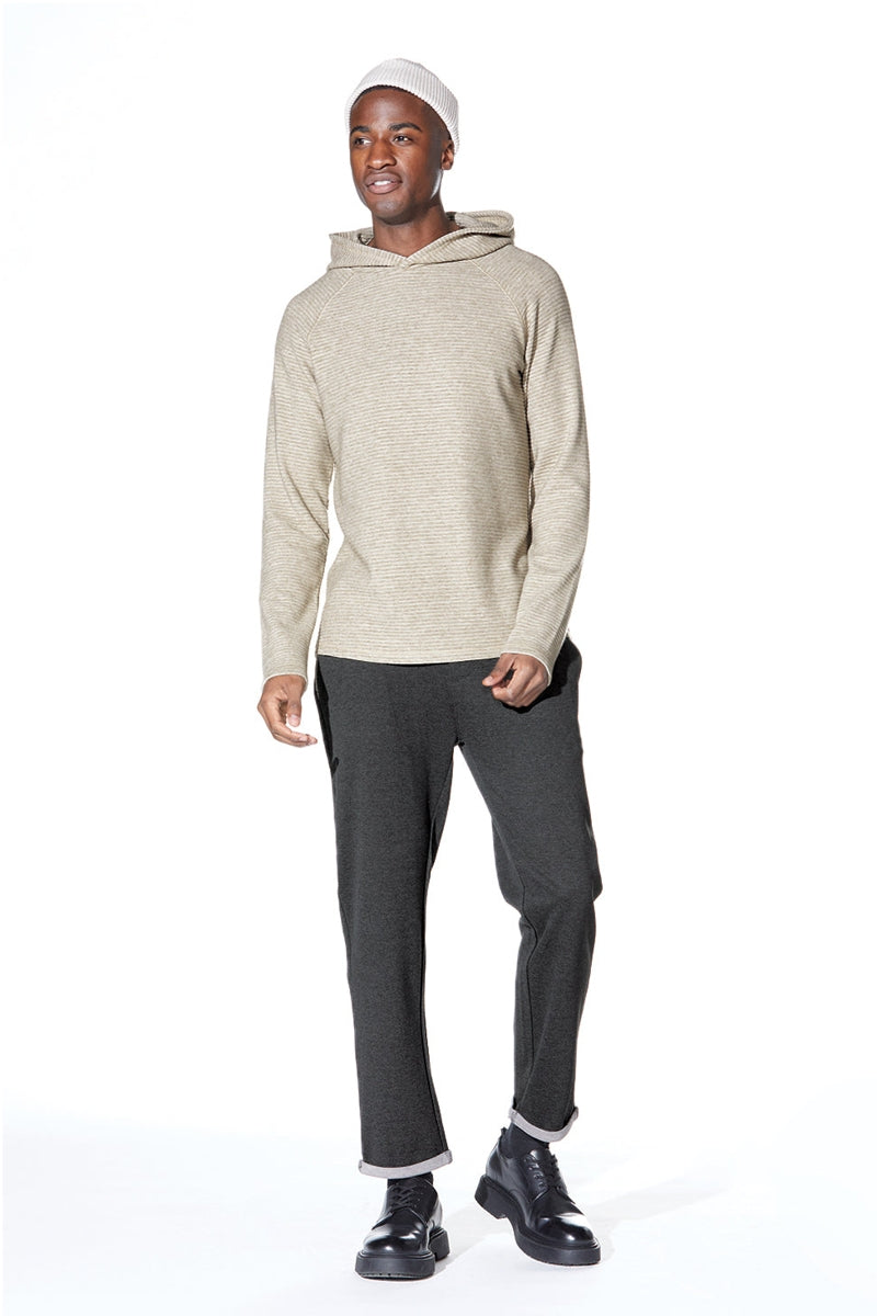 Wholesale,Civil Society, Civil Society Heather Khaki Two-ply Knit Hoodie, Tan, Extra Extra Large-49-TagXXL