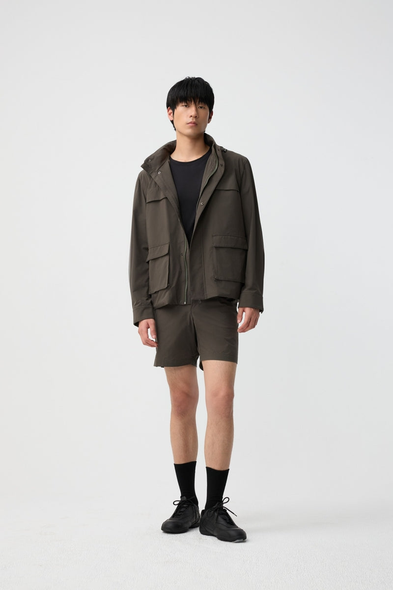 Direct From Brand,FYNE, FYNE Olive Water-Repellent Windbreaker Jacket, Green, Medium-45-TagMExtra Large-49-TagXLLarge-47-TagL