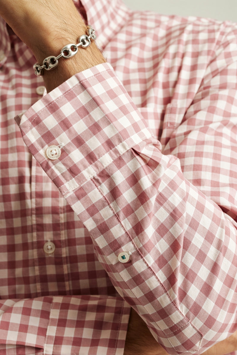 Wholesale,Bonobos, Bonobos Rose Pink Gingham Print Stretch Shirt, Pink, Extra Large-49-TagXL