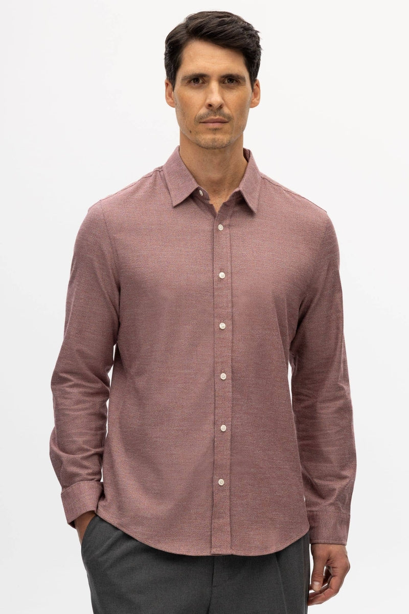 Faire,Julian & Mark, Julian & Mark Heather Burgundy Brushed Flannel Shirt, Red, Large-44-TagL
