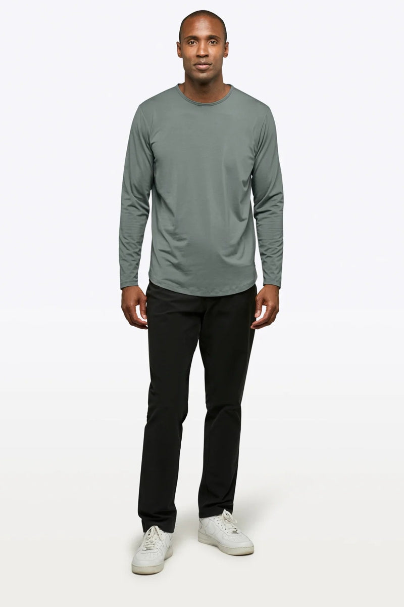 Wholesale,CUTS, CUTS Sage Curve-Hem Buttery Soft Tee, Green, Medium-41-TagM