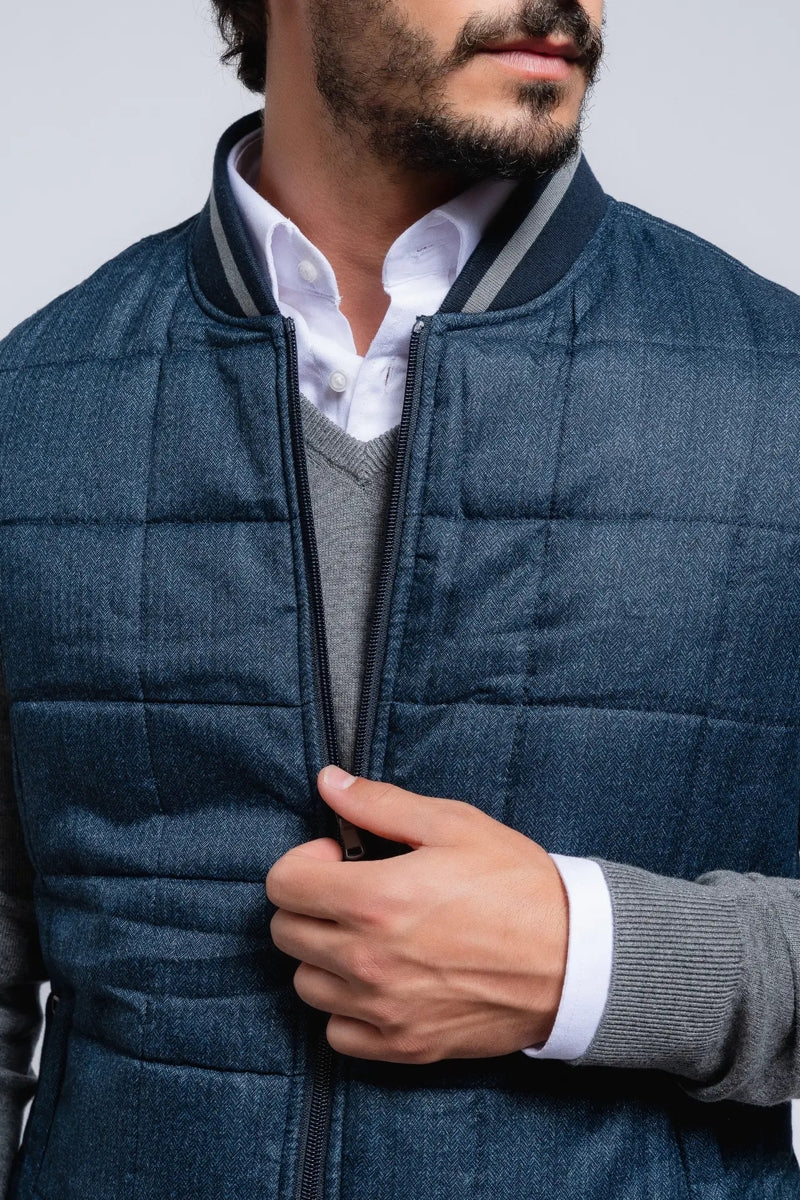 Faire,SMF, SMF Navy Vest with Varsity Collar Detail, Blue, Extra Large-48-TagXXLExtra Large-47-TagXLLarge-46-TagLMedium-44-TagMSmall-42-TagSLarge-45-TagLExtra Large-46-TagXLExtra Extra Large-48-TagXXL