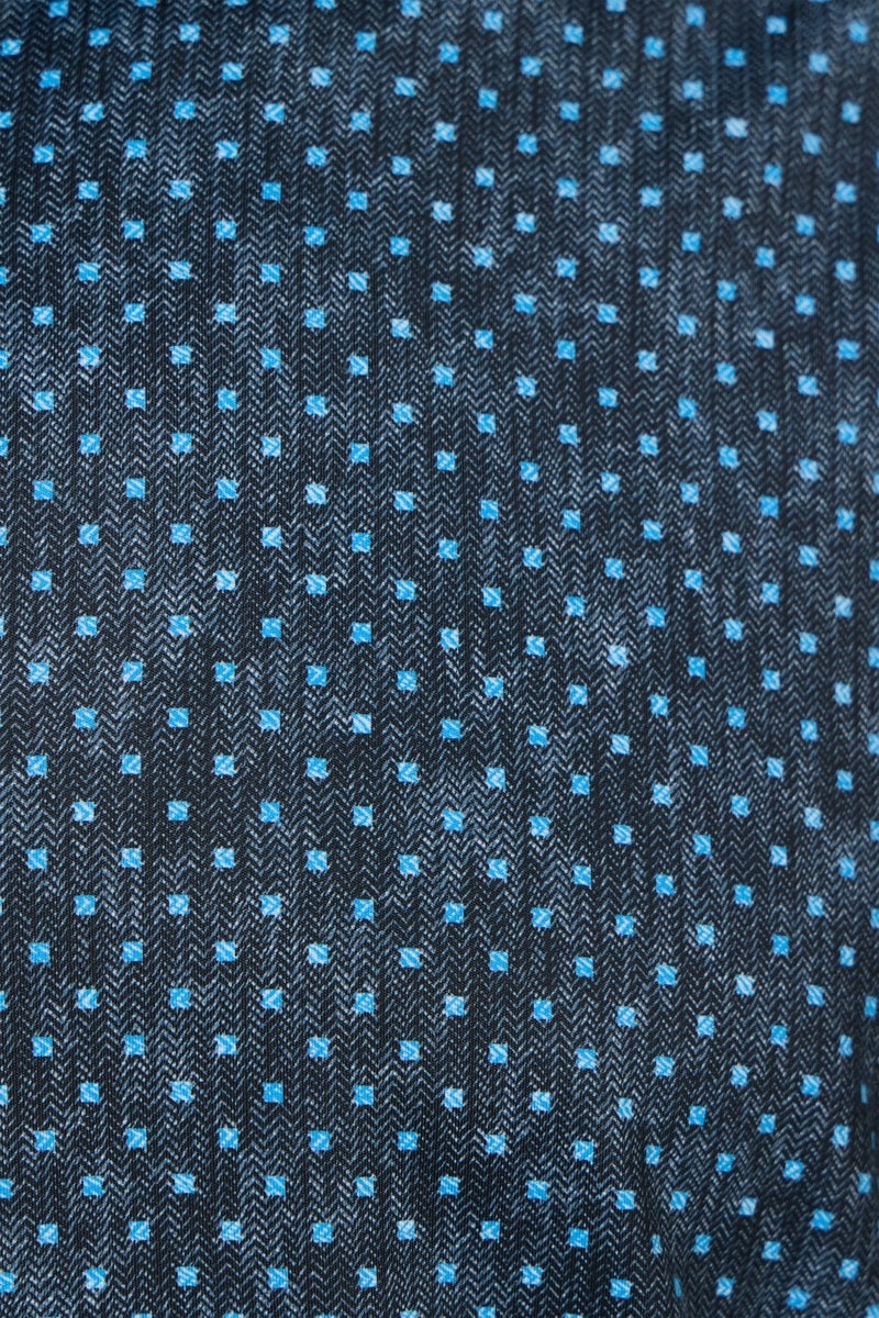 Wholesale,Luchiano Visconti, Luchiano Visconti Black with Blue Geo Dot Herringbone Shirt, Black, Large-50-TagLSmall-42-TagSExtra Large-52-TagXLExtra Extra Large-54-TagXLMedium-46-TagM