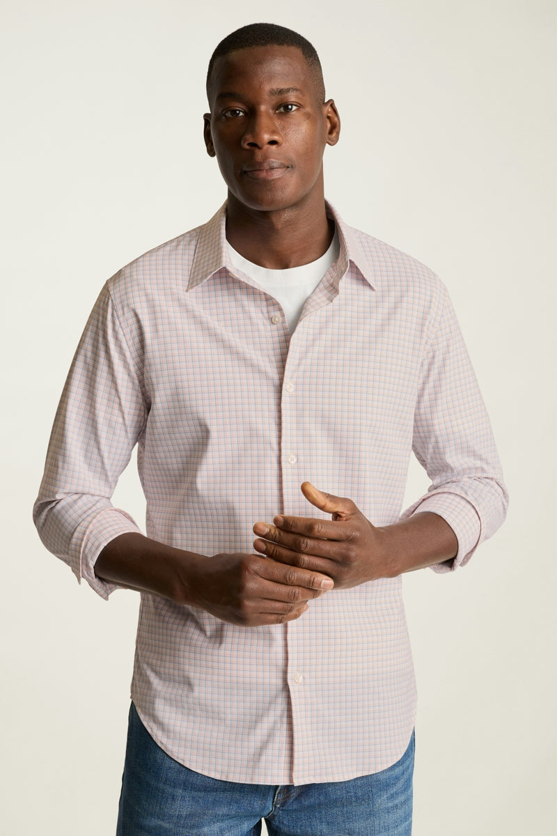 Wholesale,Bonobos, Bonobos Orang/Blue Plaid Slim Fit Shirt, Orange, Large-45-TagL