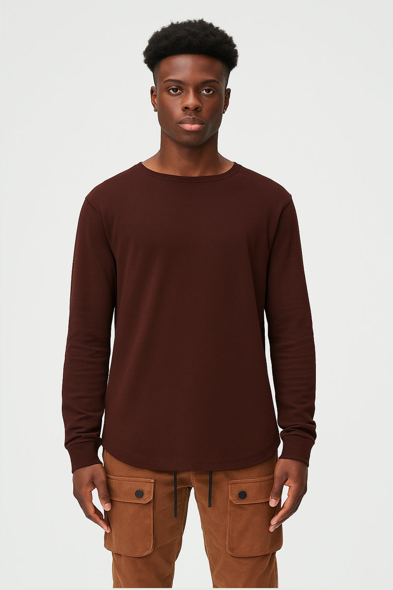 Wholesale,Kuwalla, Kuwalla Brown Thermal Waffle Crewneck Tee, Brown, Extra Large-45-TagXL