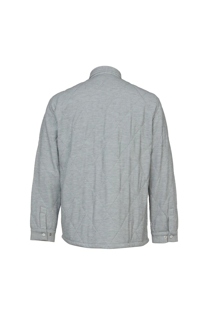 Wholesale,American Heritage, American Heritage Grey/White Vertical Stripe Quilted Knit Jacket, Grey, Medium-44-TagMLarge-46-TagL