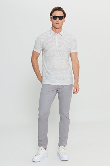 Wholesale,Altinyildiz Classics, Altinyildiz Classics Grey with Cream Knit Polo, Grey, Medium-41-TagM