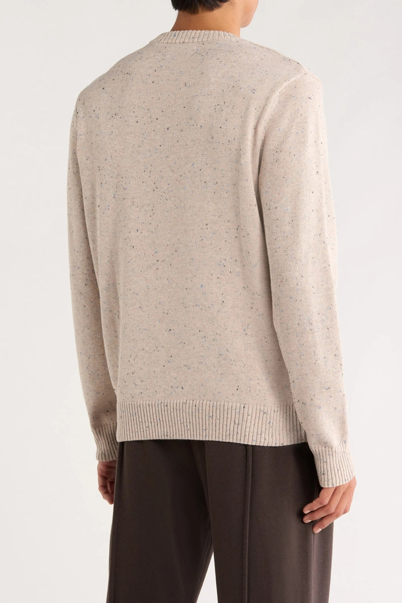 Wholesale,James Campbell, James Campbell Sand Speckled Cotton Knit Sweater, Tan, Medium-43-TagM
