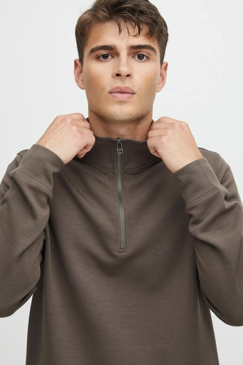 Wholesale,Casual Friday, Casual Friday Brown Knit Qtr Zip, Brown, Large-44-TagL