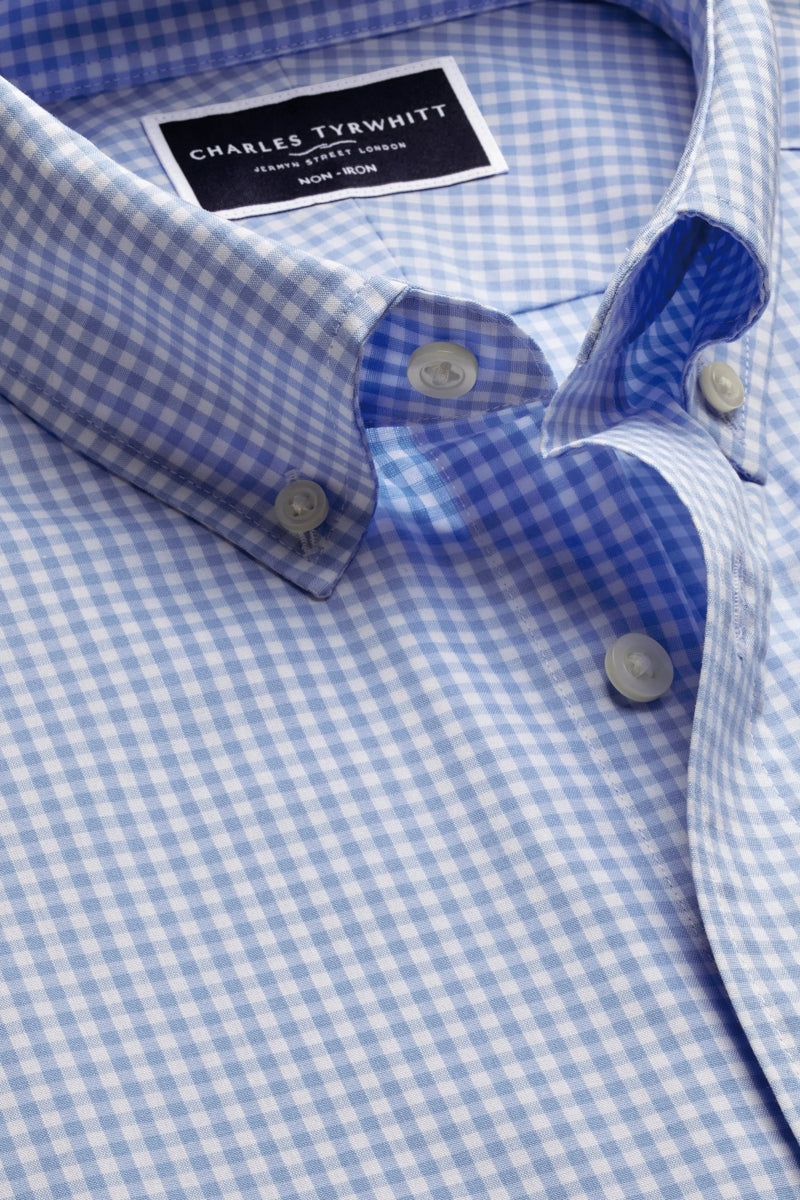Wholesale,Charles Tyrwhitt, Charles Tyrwhitt Blue Stretch Check Shirt, Blue, Small-40-TagS