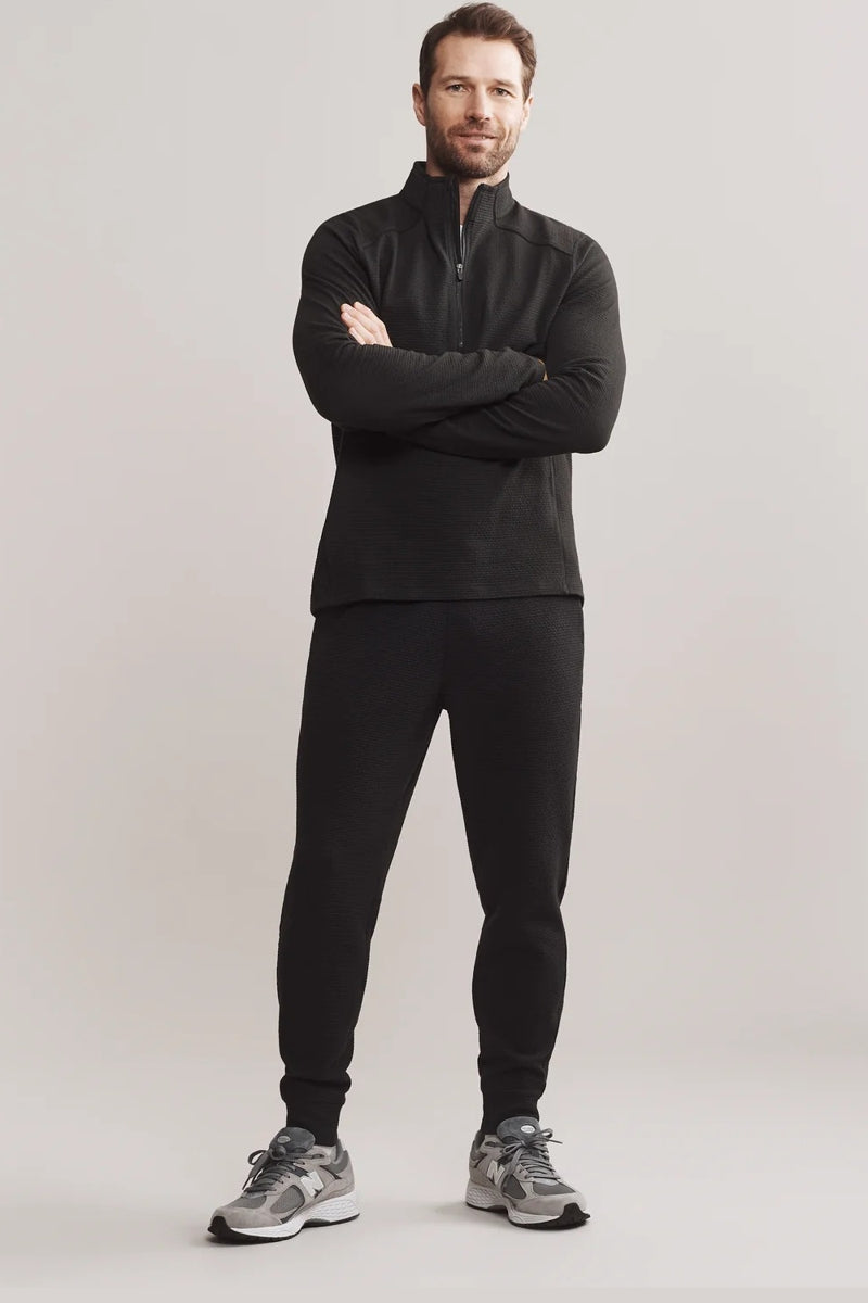 Wholesale,Rhone, Rhone Black Tech 1/2 Zip Textured Stretch Pullover, Black, Medium-44-TagM