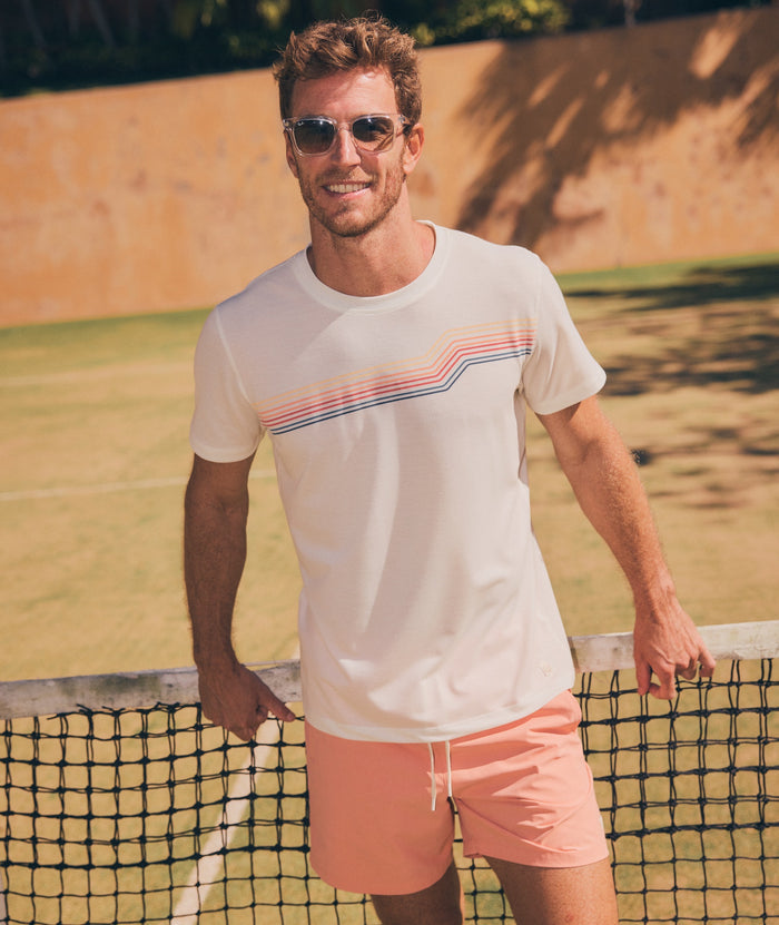 Wholesale,Marine Layer, Marine Layer White Sunset Stripe Air Crew Graphic Tee, White, Medium-42-TagMLarge-45-TagLExtra Extra Large-51-TagXXLExtra Large-48-TagXLSmall-39-TagS