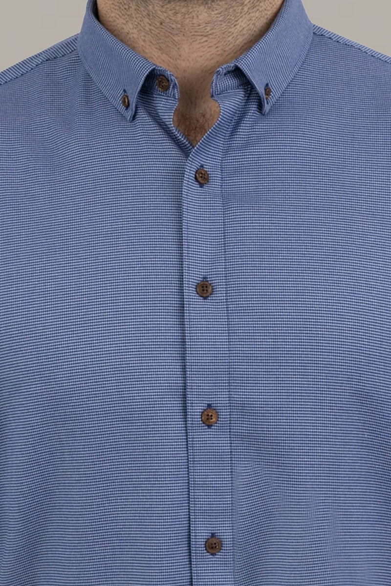 Wholesale,Twillory, Twillory Blue Puppytooth Untuckable Shirt, Blue, Medium-45-TagL