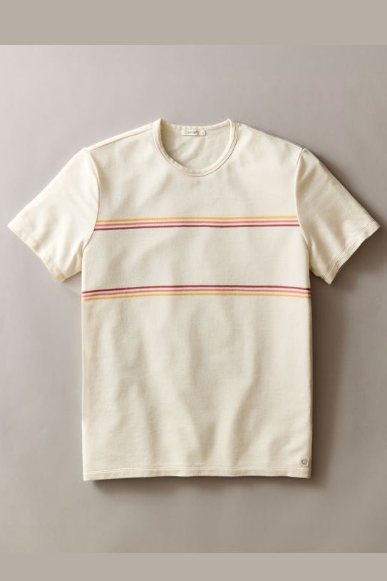 Wholesale,Marine Layer, Marine Layer Cream Jacquard Sunset Stripe Tee, Cream, Small-40-TagSMedium-42-TagMLarge-45-TagLExtra Large-48-TagXLExtra Extra Large-51-TagXXL