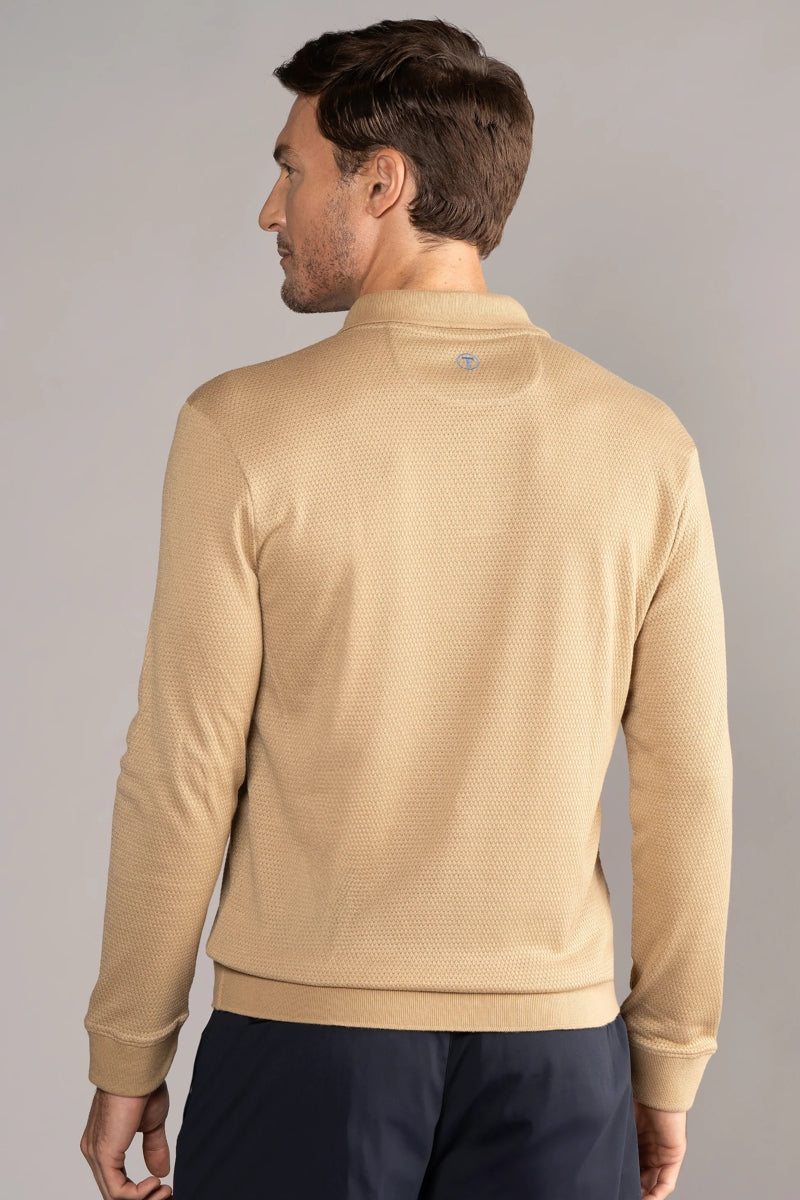 Wholesale,Twillory, Twillory Camel Performance Knit Sweater Polo, Tan, Small-40-TagSMedium-42-TagMLarge-44-TagLExtra Large-47-TagXLExtra Extra Large-50-TagXXL