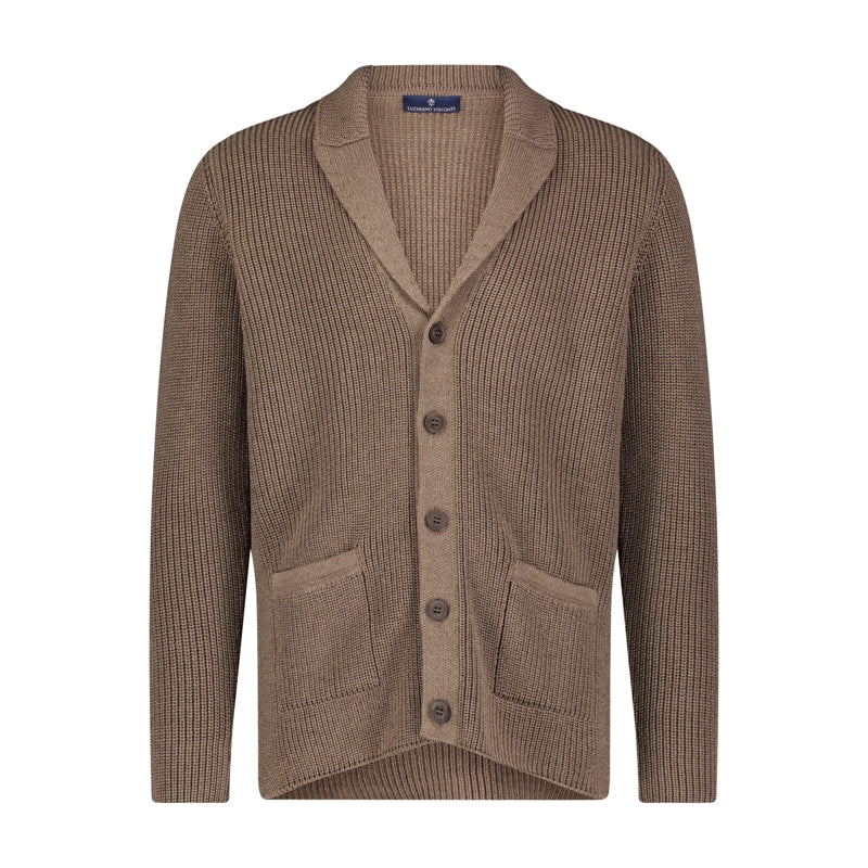 Wholesale,Luchiano Visconti, Luchiano Visconti Tan Shawl Collar Cardigan, Tan, Extra Large-46-TagXL