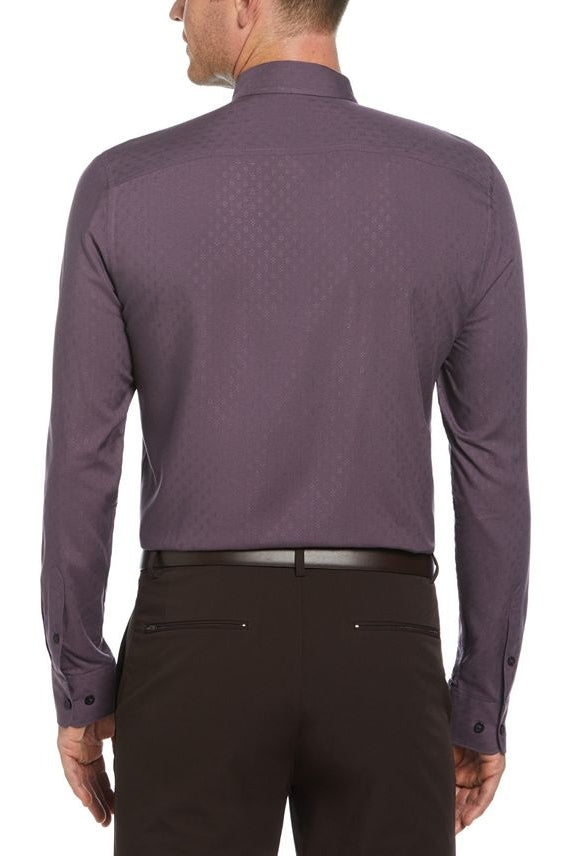Wholesale,Perry Ellis, Perry Ellis Wine Geo Dobby Button-Down Shirt, Purple, Small-40-TagS
