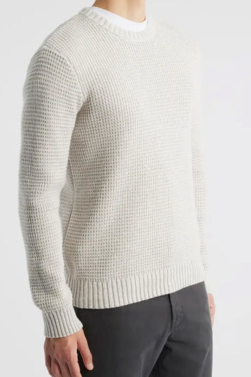 Wholesale,James Campbell, James Campbell Pearl Waffle Knit Sweater, Cream, Small-40-TagS