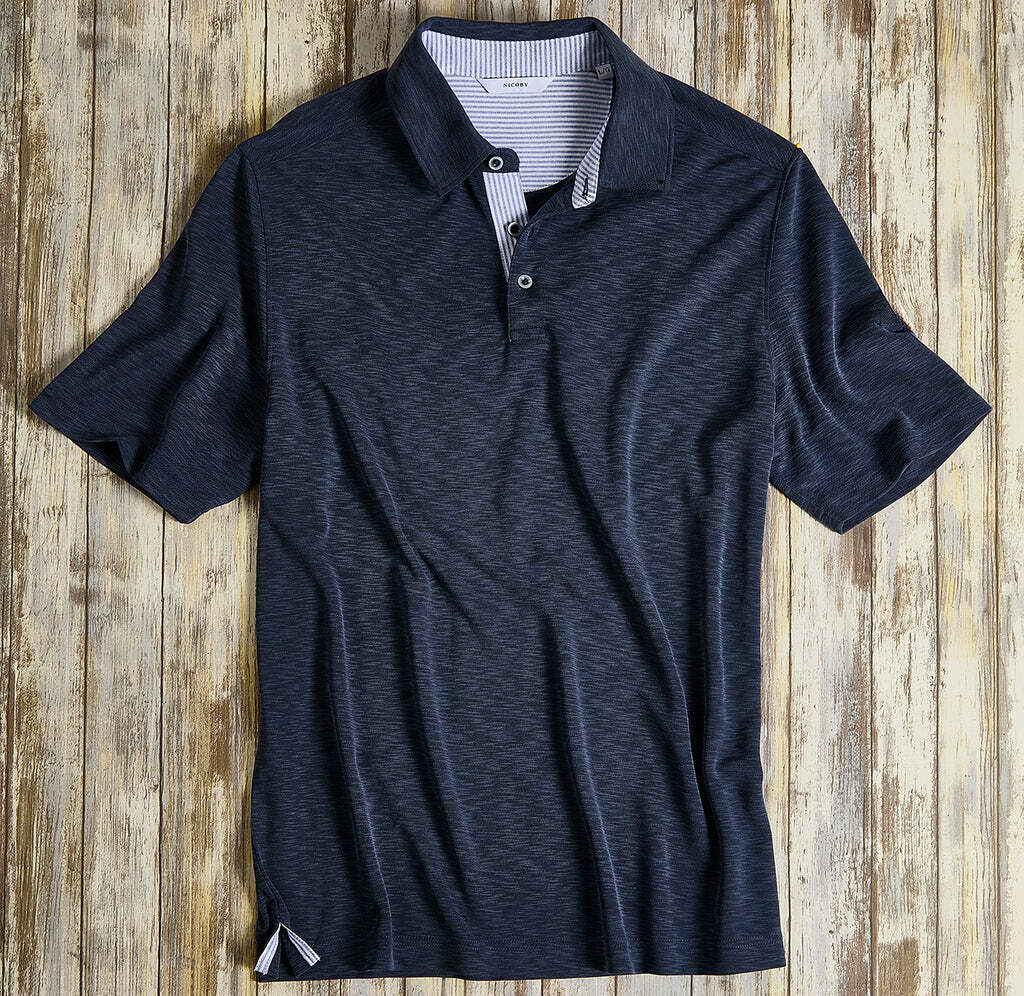 Wholesale,Nicoby Age of Wisdom, Nicoby Age of Wisdom Navy Polynosic Slub Polo, Blue, Extra Extra Large-50-TagXXL