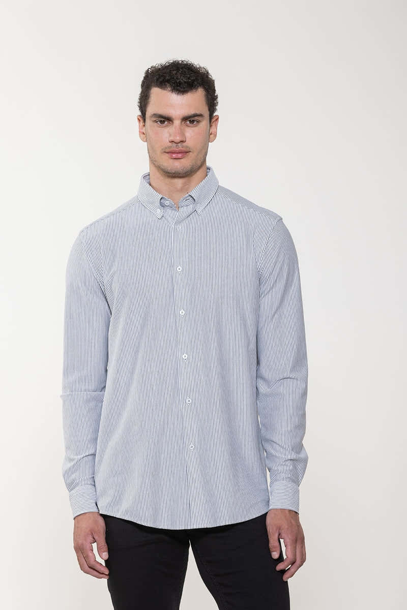 Wholesale,American Heritage, American Heritage Blue/White Striped Knit Performance Shirt, Blue, Large-47-TagLExtra Large-50-TagXLExtra Extra Large-53-TagXXLSmall-41-TagSMedium-44-TagM