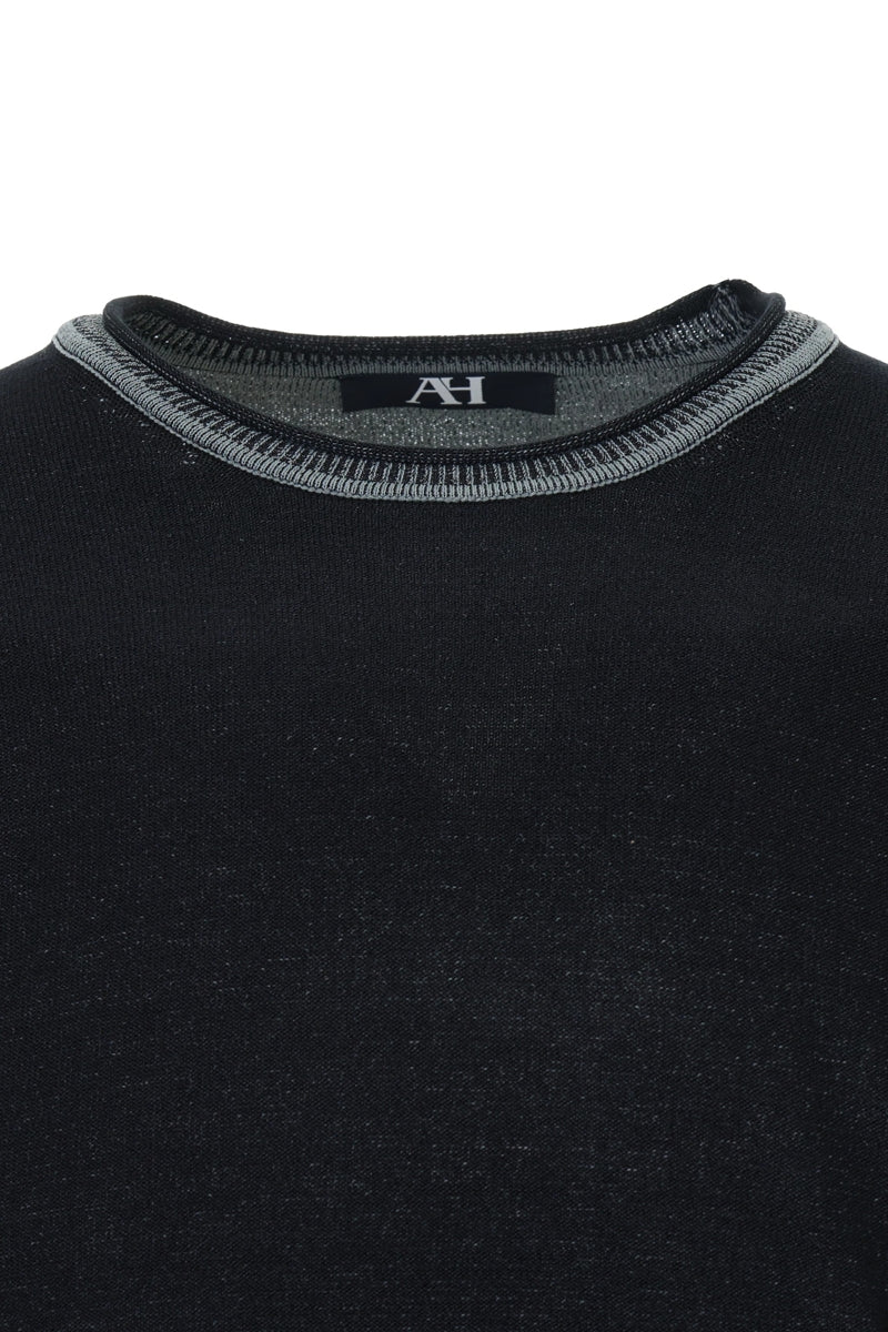 Wholesale,American Heritage, American Heritage Black Textured Crewneck Sweater, Black, Small-40-TagSExtra Extra Large-48-TagXXL