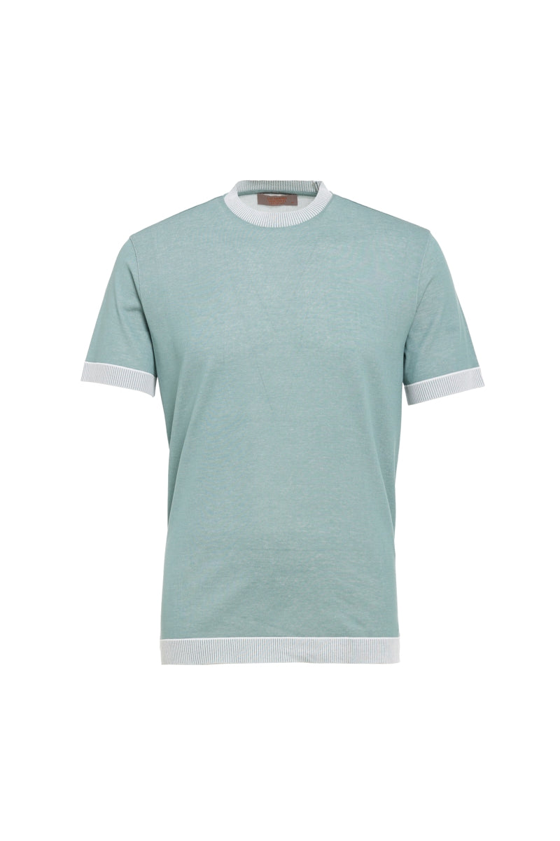 Wholesale,Luchiano Visconti, Luchiano Visconti Mint Double Faced Knit T-Shirt, Green, Extra Extra Large-48-TagXXL