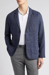 Rails Navy Idris Cotton & Linen Blend Blazer