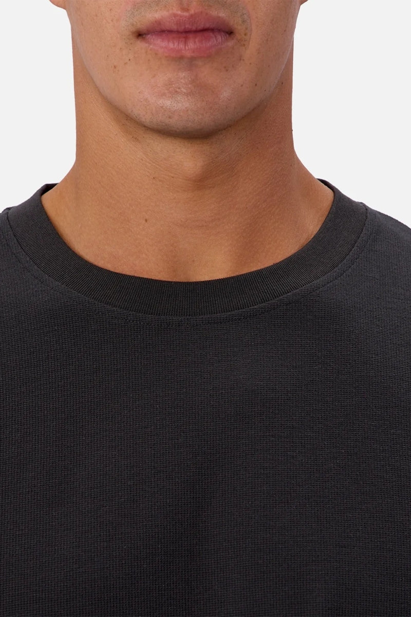 Wholesale,INDUSTRIE AUSTRALIA, INDUSTRIE AUSTRALIA Black Waffle Long Sleeve T-Shirt, Black, Medium-46-TagMLarge-48-TagLExtra Large-50-TagXLSmall-44-TagS