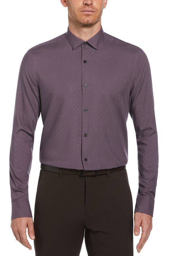 Wholesale,Perry Ellis, Perry Ellis Wine Geo Dobby Button-Down Shirt, Purple, Large-46-TagL