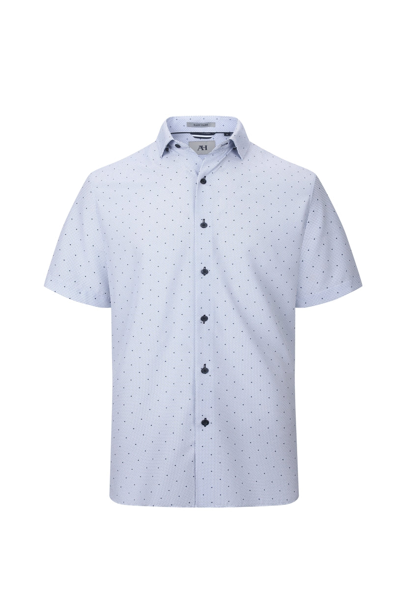Wholesale,American Heritage, American Heritage Blue Dot Print Performance Shirt, Blue, Small-42-TagSMedium-44-TagMLarge-47-TagLExtra Large-50-TagXLExtra Extra Large-54-TagXXL