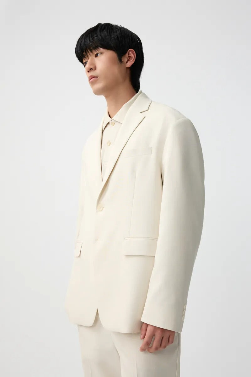Direct From Brand,FYNE, FYNE Off-White Linen Feel Half-Lined Blazer, White, Large-46-TagL