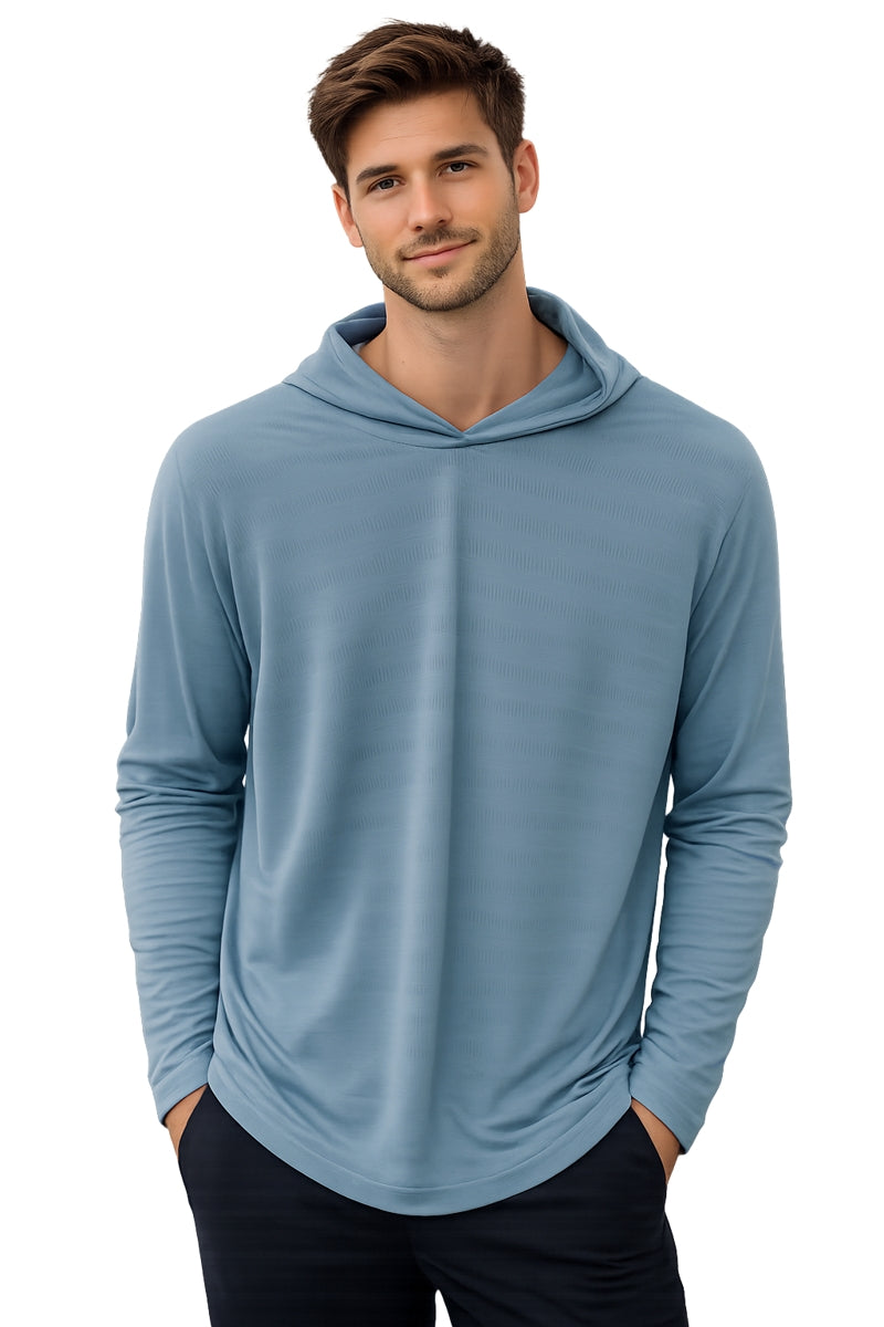 Wholesale,Projek Raw, Projek Raw Slate Blue Performance Knit Hoodie, Blue, Small-42-TagSMedium-44-TagMLarge-46-TagLExtra Large-48-TagXL