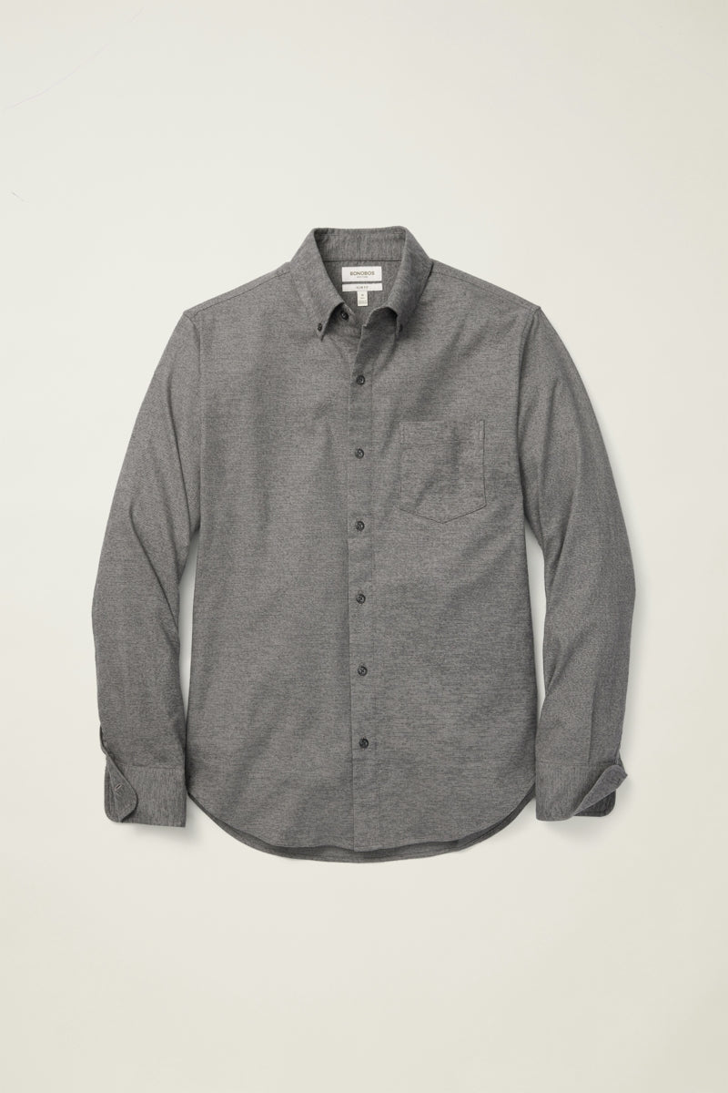 Wholesale,Bonobos, Bonobos Dark Grey Dobby Houndstooth Flannel Slim Fit Shirt, Grey, Large-46-TagL