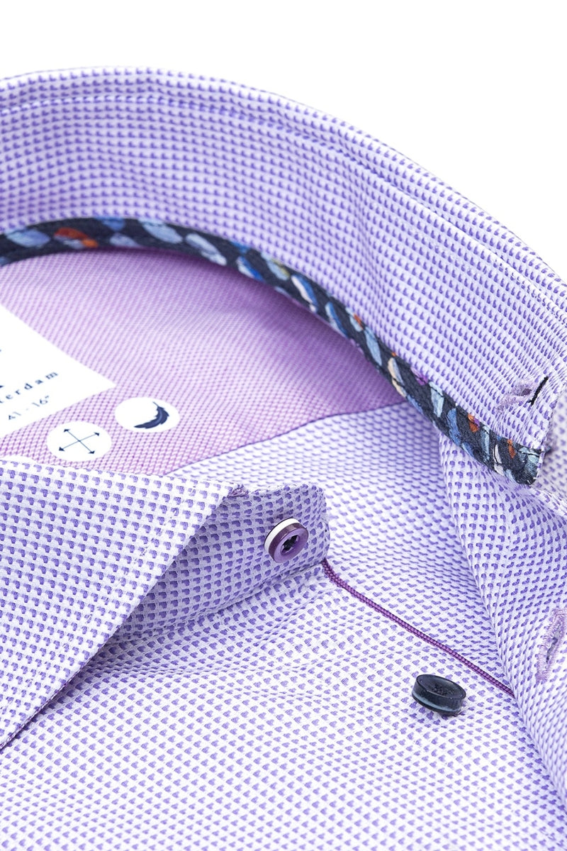 Direct From Brand,R2 Amsterdam, R2 Amsterdam Light Purple Printed Shirt, Purple, Large-46-Tag41